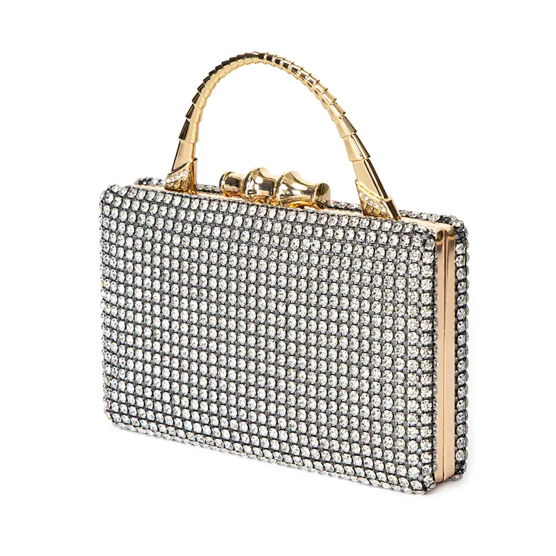 2024 luxe personnalisé pochette sac à main pu Boxy perle strass Vintage mariée sac de soirée dames diamants pochette pour les femmes