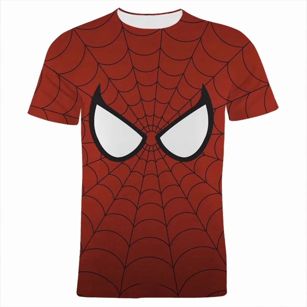 High quality 100% Cotton Spider-Man Graphic Summer Short Sleeve Oversized Marvel 3D Print T Shirts For Boy Girl Kids