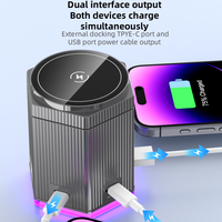 Station de charge sans fil magnétique 3 en 1 avec support pliable à levage électrique, veilleuse, station de charge sans fil de bureau
