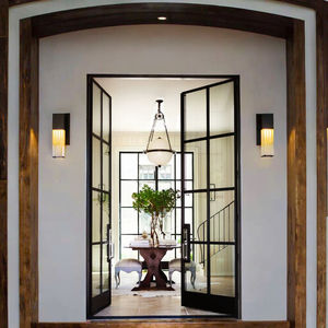 Porte d'entrée moderne en alliage d'aluminium à cadre fin avec design à battants français pour la décoration de villa Marque YJ Garantie 1 an - Product Image 3