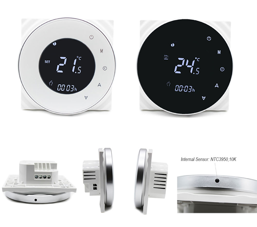  Termostato de calefacción por suelo radiante, controlador de  temperatura programable WiFi para caldera eléctrica de gas cálido, vida  inteligente, trabajo con Alexa (Color 16A blanco eléctrico) : Herramientas  y Mejoras del