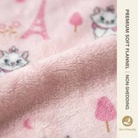 Plaid en flanelle imprimé rose à motifs illustrés, certifié FAMA, vente en gros, direct usine, MOQ 1000