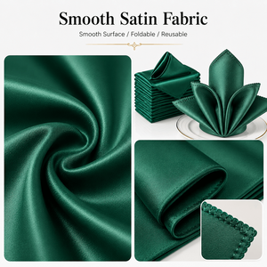 Serviettes en tissu satiné polyester carrées imprimées modernes réutilisables en gros, 20x20 pouces, pour la décoration <span class=keywords><strong>de</strong></span> tables <span class=keywords><strong>de</strong></span> mariage, banquets et hôtels - Product Image 5