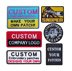 Adesivo de ferro personalizado por atacado, patches de palavra para motociclista, motociclista, colete de ferro bordado com letra