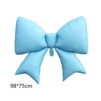 Nouveau Grand Ballon en Aluminium en Forme de Nœud Étoile, Ballon Mylar Couleur Unie en Forme de Nœud pour Décorations de Fête d'Anniversaire Filles et Enfants