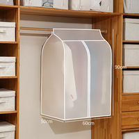 Housse anti-poussière entièrement fermée pour vêtements manteau anti-poussière poche suspendue usage domestique armoire stockage costume placard systèmes organisateurs