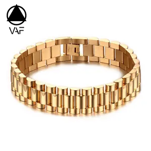 VAF מהיר שחרור להקת שעון 18K 14K זהב ציפוי נירוסטה שעון רצועת צמיד לגברים