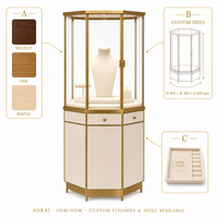 Vitrines de présentation de bijoux haut de gamme pour les magasins de détail |   Éclairage LED étanche |   Vitrines de présentation de bijoux de luxe autoportantes