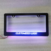 Cadre de plaque d'immatriculation LED écologique personnalisé avec options dynamiques/RGB pour la décoration de voiture - Nouveau