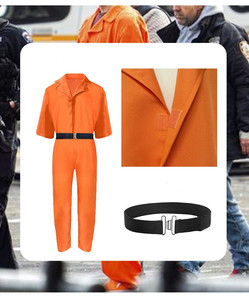 Disfraz de Prisionero, Traje de Cosplay para Halloween, Carnaval, Unisex, Naranja, Disfraz de <span class=keywords><strong>Recluso</strong></span> - Product Image 3