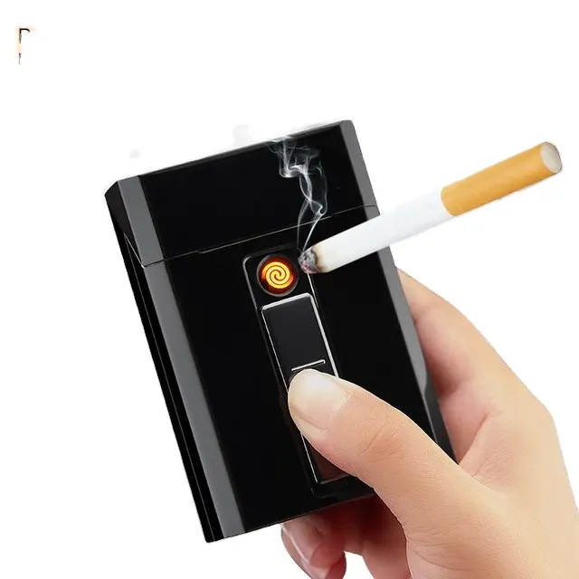 Commercio all'ingrosso di sigarette caso più leggero con 20 pezzi sigarette accendino elettronico con pezzi di ricambio Sostituibile bobina di riscaldamento