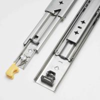 Glissières de tiroir robustes de 53 mm, capacité de charge de 100 kg, en acier inoxydable 304, avec roulements à billes télescopiques pour équipement industriel