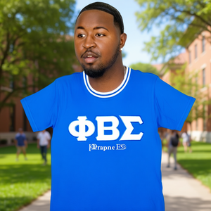 Camiseta de Algodón Azul Rey Personalizada con Bordado de Letras Griegas Phi Beta Sigma, Ropa de Fraternidad, Camiseta Casual de Manga Corta para Hombre - Product Image 2