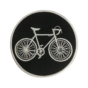 Parches Bordados Redondos Ecológicos de Tela Twill con Logotipo de Bicicleta, Accesorios para Gorras de Ciclismo, Parches Termoadhesivos Personalizados - Product Image 1