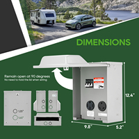 RVGUARD 30/50 Amp RV Temporary Power Outlet Panel Breaker Tipe 3R ETL Terdaftar, Stopkontak Listrik Logam untuk RV