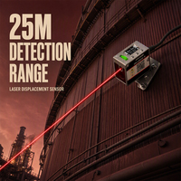 Sensor Jarak Laser Jangkauan Ultra Jauh 25M, Sensor Pengukuran Laser TOF NPN PNP 485 Tahan Air Resolusi 1mm Akurasi ±1.5mm