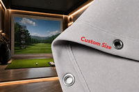 Écran de simulateur de golf gris à contraste élevé, ignifuge, triple couche, 4K, commercial, acoustique, pour simulateur de golf, écran d'impact pour le tir