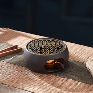 Chauffe-théière en céramique rétro en poterie japonaise artisanale avec support pour bougie, théière Kung <span class=keywords><strong>Fu</strong></span> pour ensembles de café et de thé - Product Image 3