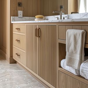 CBMmart Modern White Oak Kitchen <strong>Cabinet</strong> Custom <strong>Slim</strong> Stain Shaker Panel <strong>Bathroom</strong> Vanity <strong>Cabinets</strong> - Product Image 3