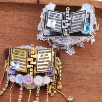 Perles à strass robustes Magic Book, perles à trou droit pour stylos à perles, breloques de téléphone DIY, porte-clés et accessoires