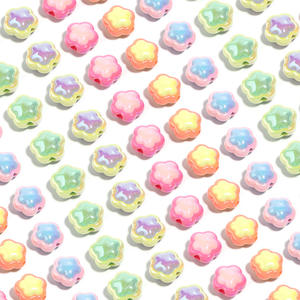2025 Professional Custom Macaron Two-Color Cartoon Flower Beaded DIY Accessories UV Color Pentagram <b>Acrylic</b> <b>Plastic</b> <b>Lucite</b> <b>Beads</b> - Product Image 4