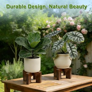 Soporte <span class=keywords><strong>de</strong></span> Madera para Plantas <span class=keywords><strong>de</strong></span> Interior y Exterior, Soporte Resistente para <span class=keywords><strong>Macetas</strong></span>, Soporte Individual para <span class=keywords><strong>Macetas</strong></span> <span class=keywords><strong>de</strong></span> <span class=keywords><strong>Piso</strong></span> (Compatible con <span class=keywords><strong>Macetas</strong></span> <span class=keywords><strong>de</strong></span> 2.5 a 6 Pulgadas) - Product Image 5