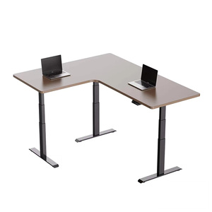 Modern Home Office <b>Large</b> Surface <b>L</b>-<b>Shaped</b> Convertible Sit-Stand <b>Desk</b> Height Adjustment Computer <b>Desk</b> - Product Image 4