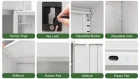 Armoire de classement en acier verrouillable KD-Structure avec deux portes battantes, idéale pour garage, école, salle de sport, maison, lieu de travail