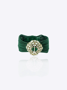 Pulsera de malla color verde salvia, elegante, moderna, de lujo, hecha a mano, de diseño, con patrón de malla, joyería de moda. - Product Image 3