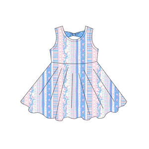 Vestido de Verano sin Mangas para Niñas, Diseño Floral, Estilo A-Line, con Lazos, Venta al Por Mayor, Personalizado ODM - Product Image 5