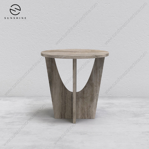 Modern Minimalist Round Marble Top Pedestal End <b>Table</b> for Living Room & <b>Office</b> Furniture RicoGlobal TA-2039A-SITR - Product Image 2
