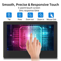 Moniteur tactile IPS 7 pouces 1024*600 avec haut-parleurs stéréo, lumière d'ambiance respirante, écran en verre anti-rayures 6H