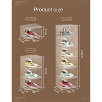 Boîte de rangement pour chaussures en plastique transparent, organisateur moderne à un seul niveau, pliable, magnétique, en acrylique, personnalisable
