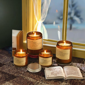 เทียนหอมอโรมาเธอราพีจากถั่วเหลืองสุดหรู ขายส่ง ทำมือ กลิ่นหอมตามสั่ง ชุดของขวัญกลิ่นมะลิ สำหรับคริสต์มาส พร้อมที่ใส่เทียนแก้ว - Product Image 3