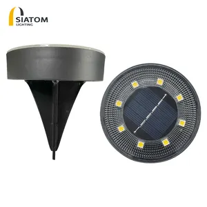 Hoge Waterdichte Ip68 Buiten Op Zonne-Energie Aangedreven Grondlicht Onderwater Inground Pad Disk Tuinlampverlichting