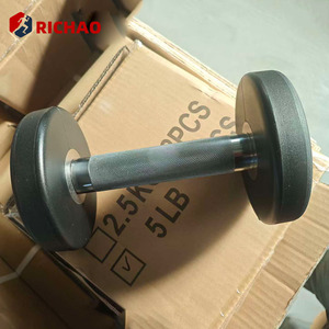 Custom Urethane Gym Weights Dumbells Set Commercial <strong>10kg</strong> 20kg <strong>Dumbell</strong> Pair Fitness Round PU Dumbbell - Product Image 5
