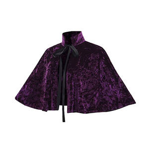 Mantello Corto Aperto sul Davanti con Laccio, Accessorio per Costume da Donna, Capotta in Velluto Stile Vittoriano, Mantello Gotico Rinascimentale Vintage per Halloween - Product Image 6