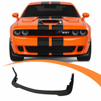 Spoiler avant texturé noir en plastique PP durable pour Dodge Challenger Hellcat 2015-2023, style agressif