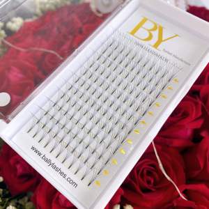 LOGOTIPO personalizado tallo corto prefabricado ventiladores de volumen <span class=keywords><strong>precio</strong></span> de fábrica <span class=keywords><strong>pestañas</strong></span> 3D 4D 5D 6D inferior <span class=keywords><strong>pestañas</strong></span> extensiones de cabello sintético - Product Image 2