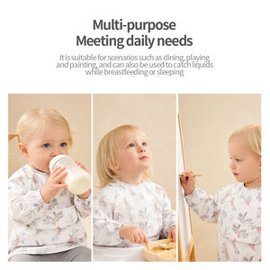 Baberos de Alimentación para Bebés y Niños Pequeños, Lavables e Impermeables, de PU, con Estampado, Mangas Largas, Diseño Plegable, en Oferta - Product Image 5