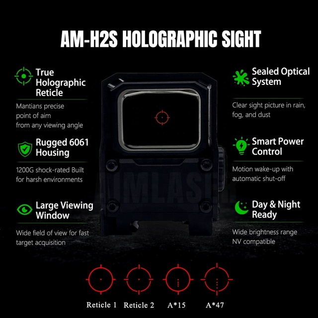 7075 Aviation Aluminum 30 Brightnesses Support Night Vision Hunting Tactical Gear Optic Scope Real Holographic Sight