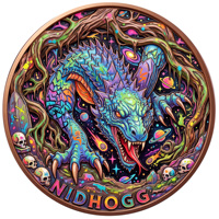 Pièce de monnaie en cuivre pur 999 de 5 oz, plusieurs types, colorée, en relief, série animale mythologie nordique, édition de collection