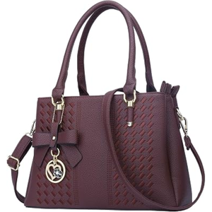 <b>Women's</b> Cross-Body Strap Two Handles Geometric Pattern <b>Satchel</b> <b>Bag</b> with Zipper Closure 3L+ Capacity <b>for</b> Daily Casual Use - Product Image 2