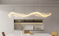 TSINYE LED Dim mable Wave Pendel leuchte Acryl mit Fernbedienung für Tisch Esszimmer Küchen insel Wohnzimmer Kronleuchter