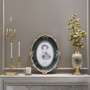 <strong>Antique</strong> 4x6 <strong>Oval</strong> <strong>Picture</strong> <strong>Frame</strong> Elegant American Style Resin Glass For French Wedding Table Decoration Photo Display Retro Style