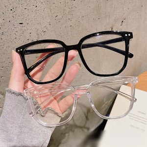 แว่นตา Huyo Retro ป้องกันแสงสีฟ้าสำหรับผู้หญิง กรอบโพลิเมอร์คอมโพสิตแบบแบน แว่นสายตาปกติ สำหรับใช้กับคอมพิวเตอร์และสวมใส่ในชีวิตประจำวัน - Product Image 3