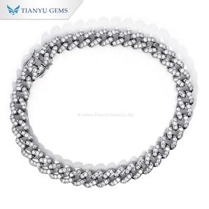 Collar de Cadena Cubana con Piedras Preciosas de Colores Tianyu, Chapado en Oro e Incrustado con Circonita, Estilo Hip-Hop, Joyería Unisex - Product Image 1