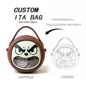 Bolsa Ita personalizada al por mayor con dijes góticos <span class=keywords><strong>de</strong></span> murciélagos, con ventana transparente redonda para exhibición <span class=keywords><strong>de</strong></span> pines, para Cosplay y <span class=keywords><strong>moda</strong></span> <span class=keywords><strong>alternativa</strong></span> - Product Image 4