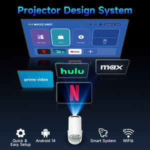 Proyector Inteligente BT Air Mouse 720P HY300 Pro Plus 290 ANSI con Decodificación 8K, Android 14, WiFi 6, BT5.4, <span class=keywords><strong>Cine</strong></span> <span class=keywords><strong>en</strong></span> Casa Portátil Integrado - Product Image 2