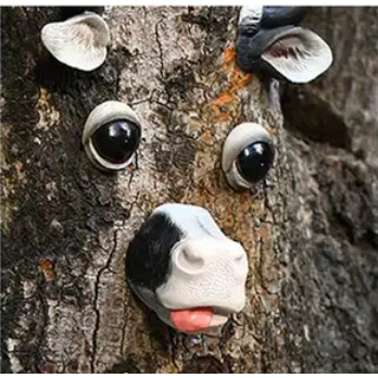 Mangeoire à oiseaux visage d'arbre de vache